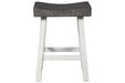 Glosco Brown Gray/Antique White Counter Height Bar Stool (Set of 2) - D548-424 - Gate Furniture