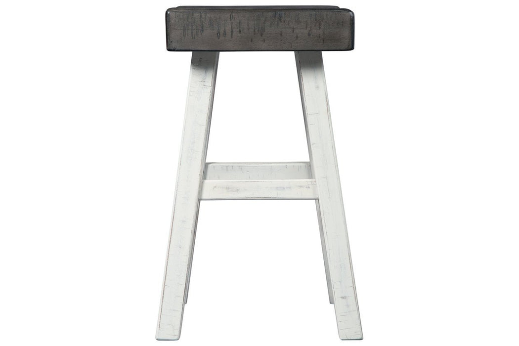 Glosco Brown Gray/Antique White Counter Height Bar Stool (Set of 2) - D548-424 - Gate Furniture