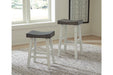 Glosco Brown Gray/Antique White Counter Height Bar Stool (Set of 2) - D548-424 - Gate Furniture