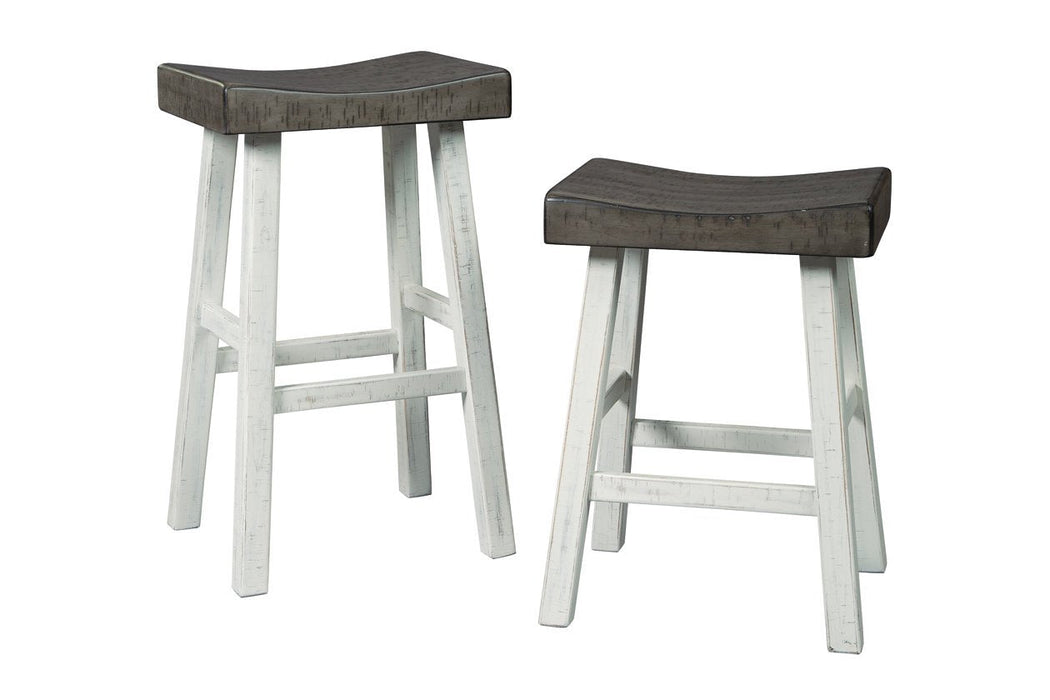 Glosco Brown Gray/Antique White Counter Height Bar Stool (Set of 2) - D548-424 - Gate Furniture