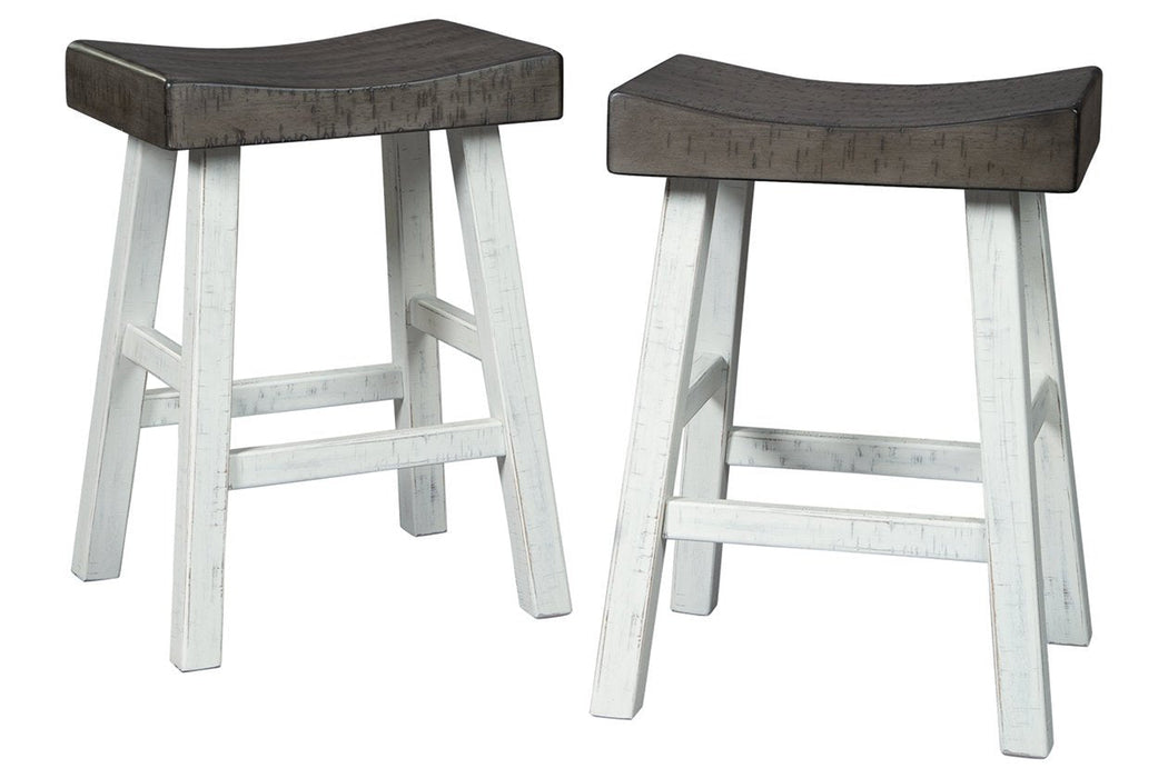 Glosco Brown Gray/Antique White Counter Height Bar Stool (Set of 2) - D548-424 - Gate Furniture