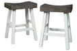 Glosco Brown Gray/Antique White Counter Height Bar Stool (Set of 2) - D548-424 - Gate Furniture