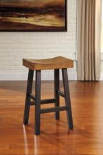 Glosco Medium Brown/Dark Brown Bar Height Bar Stool (Set of 2) - D548-030 - Gate Furniture