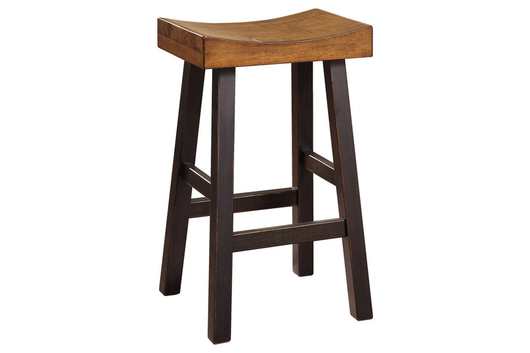 Glosco Medium Brown/Dark Brown Bar Height Bar Stool (Set of 2) - D548-030 - Gate Furniture