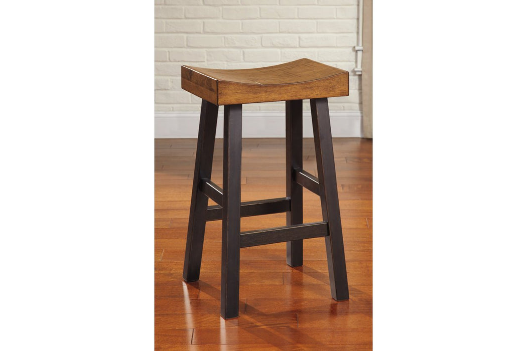 Glosco Medium Brown/Dark Brown Bar Height Bar Stool (Set of 2) - D548-030 - Gate Furniture