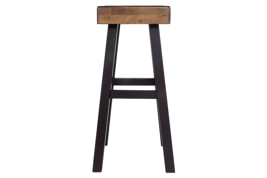 Glosco Medium Brown/Dark Brown Bar Height Bar Stool (Set of 2) - D548-030 - Gate Furniture