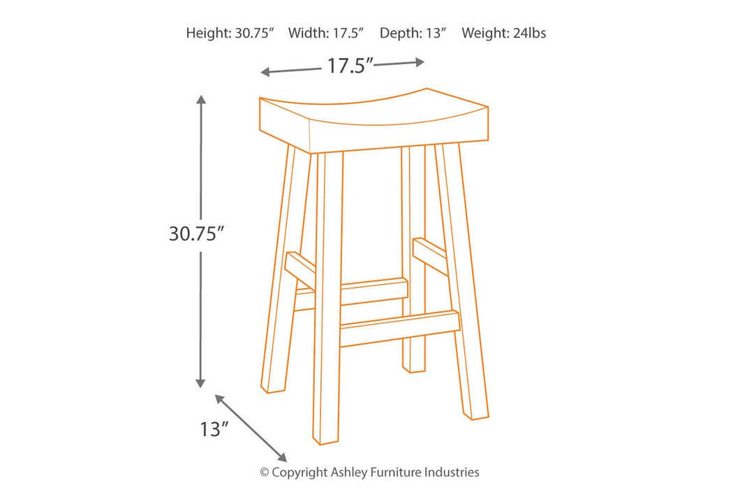 Glosco Medium Brown/Dark Brown Bar Height Bar Stool (Set of 2) - D548-030 - Gate Furniture