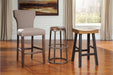 Glosco Medium Brown/Dark Brown Bar Height Bar Stool (Set of 2) - D548-030 - Gate Furniture