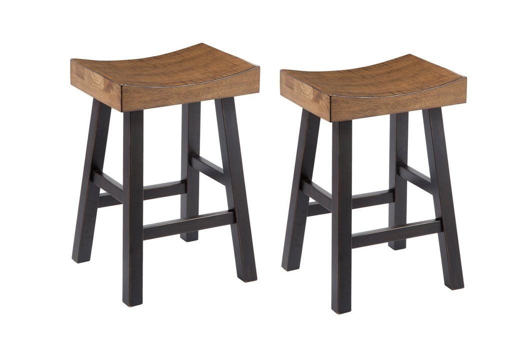 Glosco Medium Brown/Dark Brown Counter Height Bar Stool (Set of 2) - D548-024 - Gate Furniture