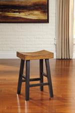 Glosco Medium Brown/Dark Brown Counter Height Bar Stool (Set of 2) - D548-024 - Gate Furniture