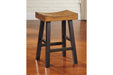 Glosco Medium Brown/Dark Brown Counter Height Bar Stool (Set of 2) - D548-024 - Gate Furniture