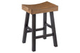 Glosco Medium Brown/Dark Brown Counter Height Bar Stool (Set of 2) - D548-024 - Gate Furniture