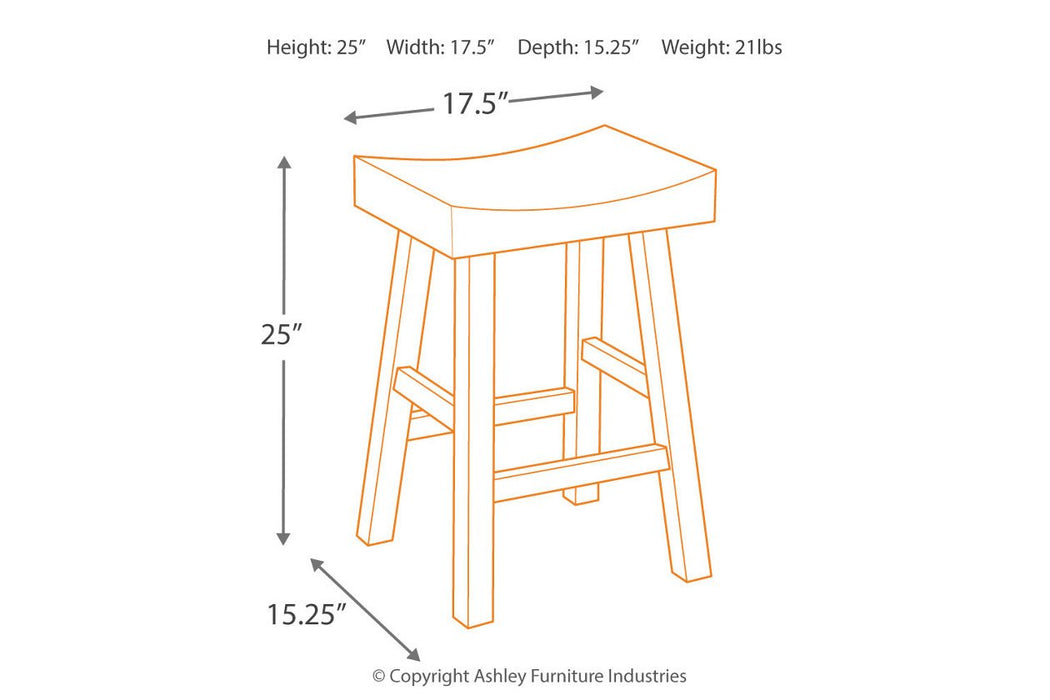 Glosco Medium Brown/Dark Brown Counter Height Bar Stool (Set of 2) - D548-024 - Gate Furniture