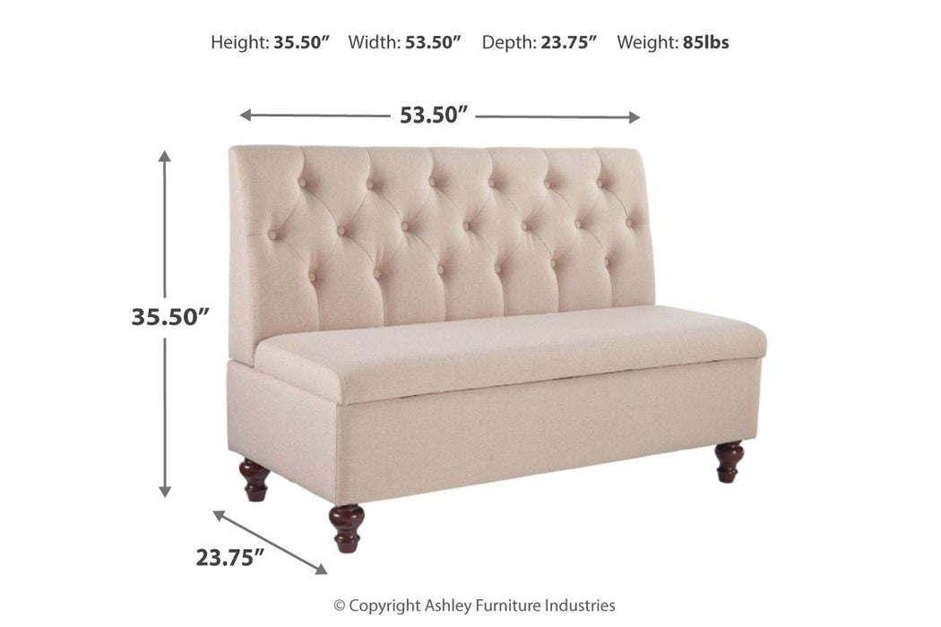 Gwendale Light Beige Storage Bench - A3000185 - Gate Furniture