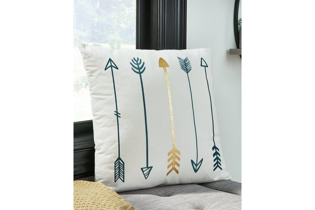 Gyldan White/Teal/Gold Pillow (Set of 4) - A1000994 - Gate Furniture