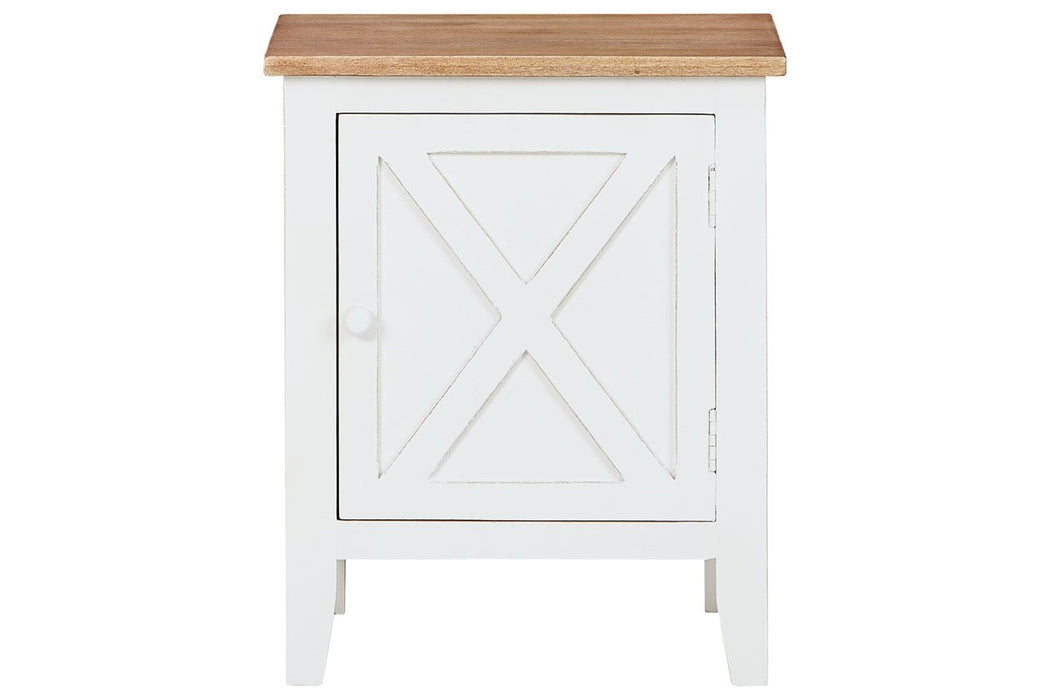 Gylesburg White/Brown Accent Cabinet - A4000323 - Gate Furniture