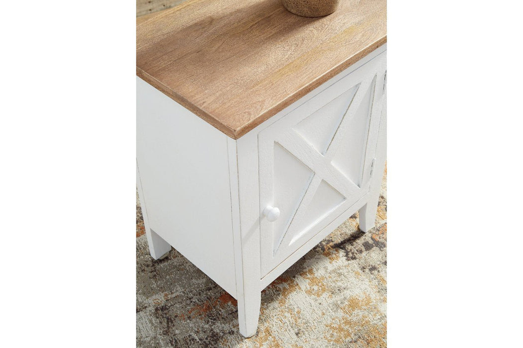 Gylesburg White/Brown Accent Cabinet - A4000323 - Gate Furniture