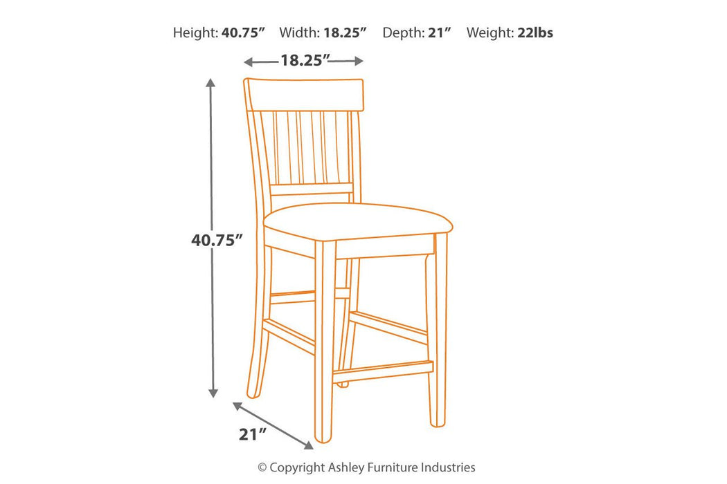 Haddigan Dark Brown Counter Height Bar Stool (Set of 2) - D596-124 - Gate Furniture