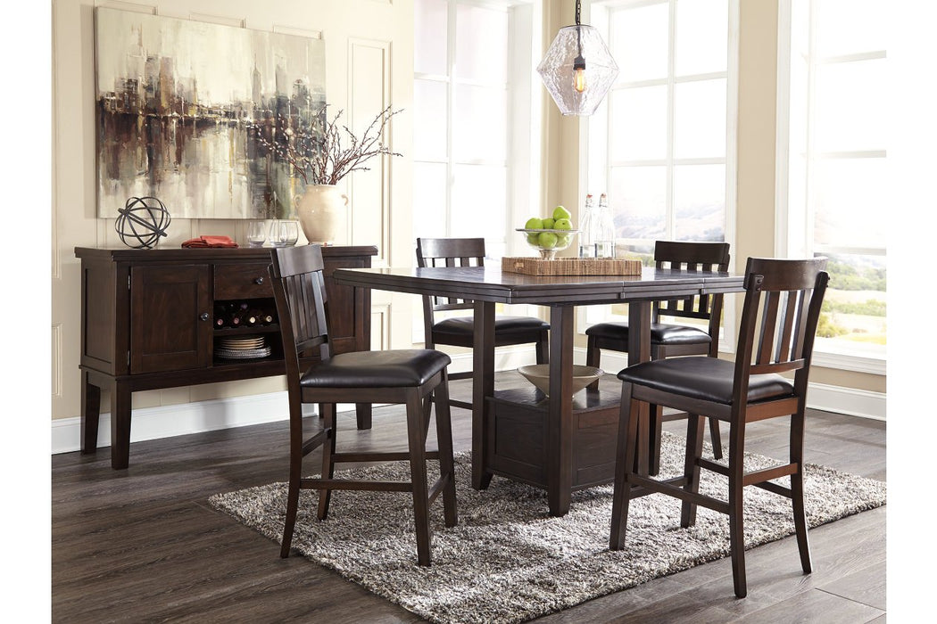 Haddigan Dark Brown Counter Height Dining Extension Table - D596-42 - Gate Furniture
