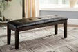 Haddigan Dark Brown Dining Bench - D596-00 - Gate Furniture