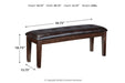 Haddigan Dark Brown Dining Bench - D596-00 - Gate Furniture