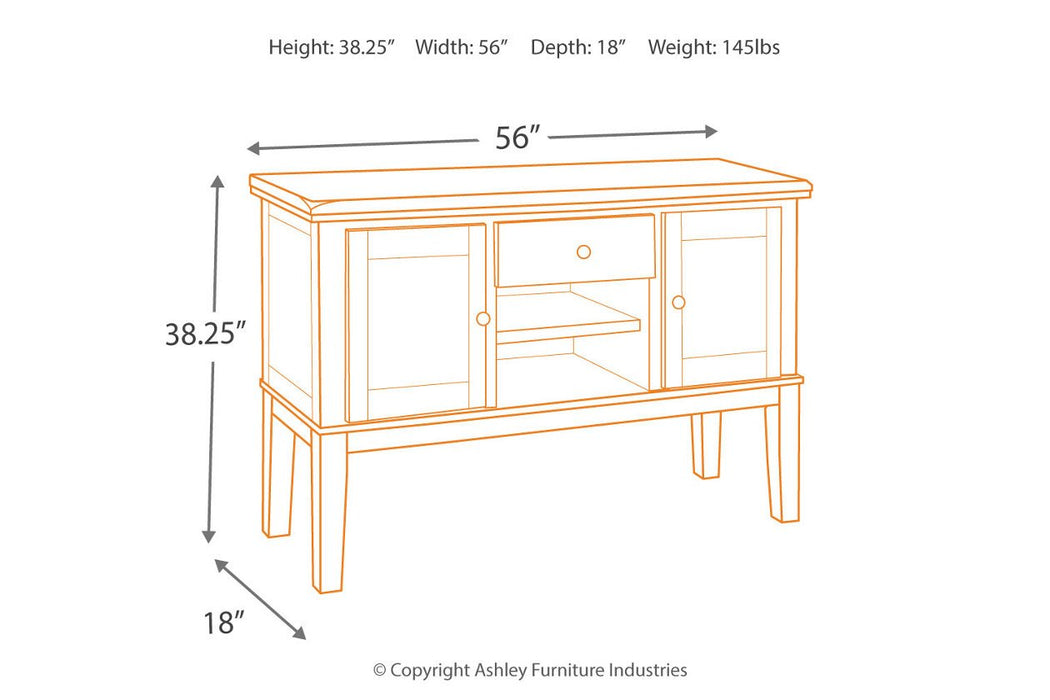Haddigan Dark Brown Dining Server - D596-60 - Gate Furniture