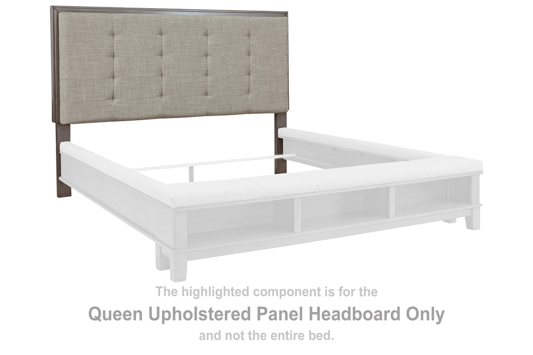 Hallanden Queen Upholstered Panel Headboard - B649-57 - In Stock Furniture