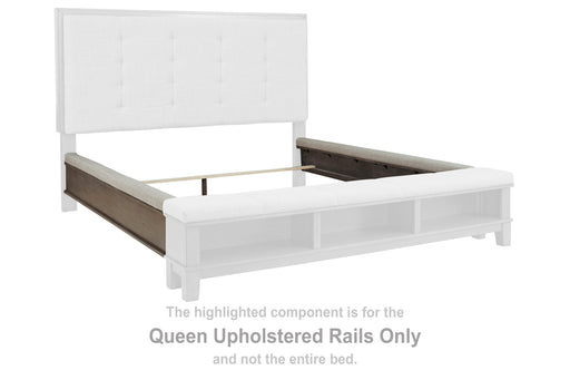 Hallanden Queen Upholstered Rails - B649-96 - In Stock Furniture