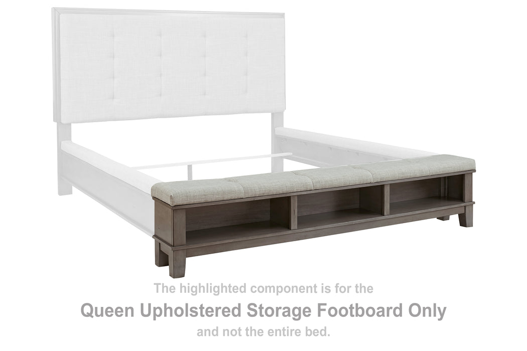 Hallanden Queen Upholstered Storage Footboard - B649-54 - In Stock Furniture