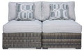 Harbor Court Armless Chair with Cushion (Set of 2) - P459-846 - In Stock Furniture