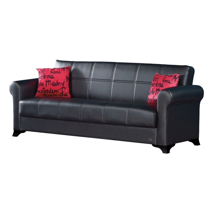 Harlem 90 in. Convertible Sleeper Sofa in Black with Storage - SB-HARLEM - In Stock Furniture