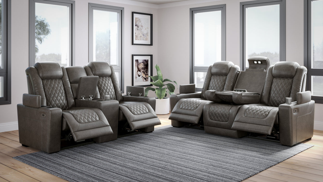 Hyllmont Gray Power Reclining Living Room Set - Gate Furniture