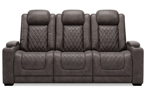 HyllMont Gray Power Reclining Sofa - 9300315 - Gate Furniture