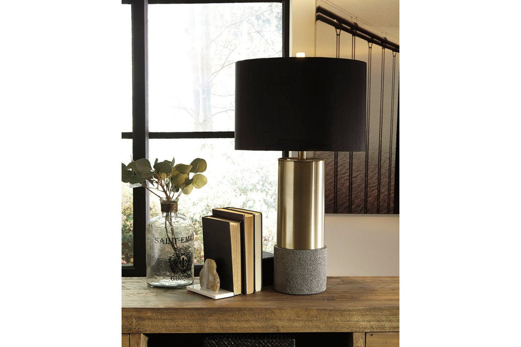 Jacek Gray/Brass Finish Table Lamp (Set of 2) - L243164 - Gate Furniture