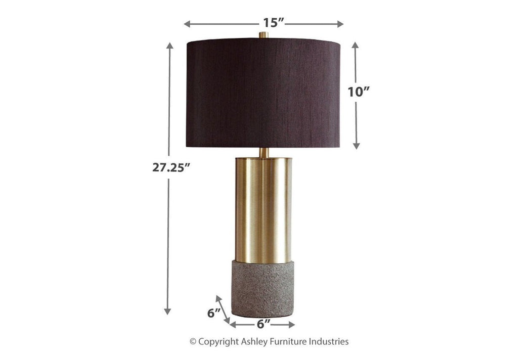 Jacek Gray/Brass Finish Table Lamp (Set of 2) - L243164 - Gate Furniture