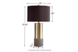 Jacek Gray/Brass Finish Table Lamp (Set of 2) - L243164 - Gate Furniture