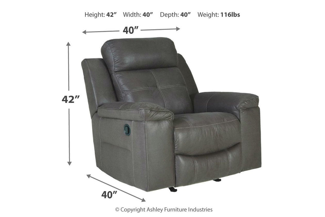 Jesolo Dark Gray Recliner - 8670525 - Gate Furniture