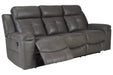 Jesolo Dark Gray Reclining Sofa - 8670588 - Gate Furniture
