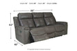 Jesolo Dark Gray Reclining Sofa - 8670588 - Gate Furniture