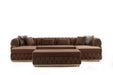 Jester Mocha Velvet Rectangle Ottoman - In Stock Furniture