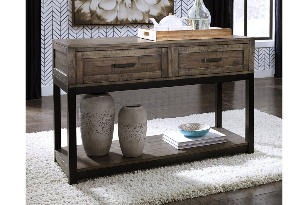 Johurst Grayish Brown Sofa/Console Table - T444-4 - Gate Furniture