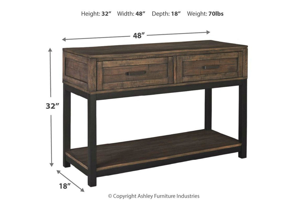 Johurst Grayish Brown Sofa/Console Table - T444-4 - Gate Furniture