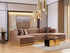 Juliana Mocha Velvet Double Chaise Sectional - Gate Furniture