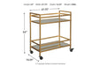Kailman Gold Finish Bar Cart - A4000095 - Gate Furniture
