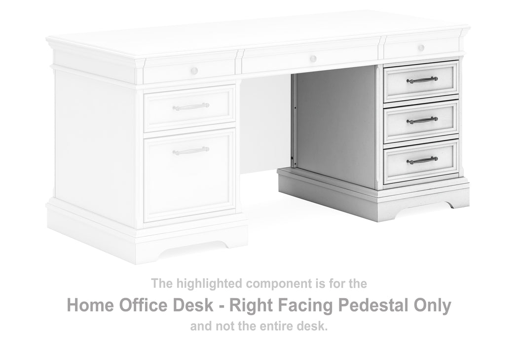 Kanwyn Home Office Desk - Right Facing Pedestal - H777-21R - In Stock Furniture
