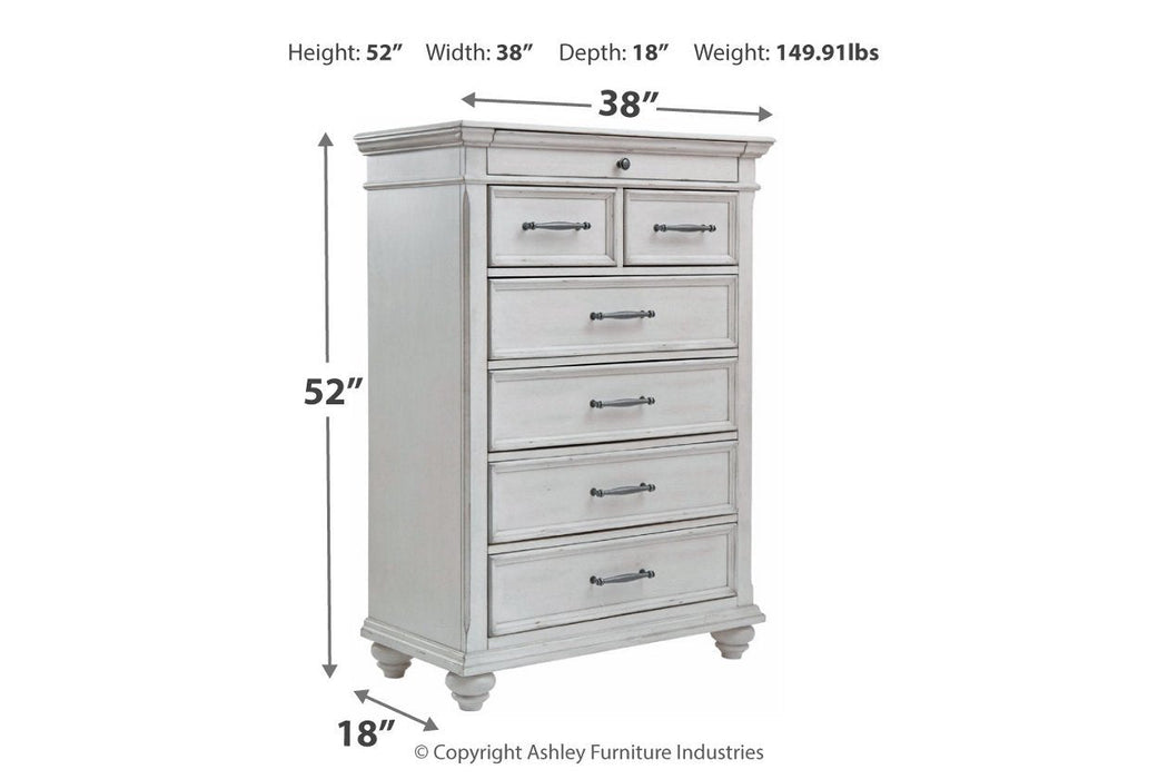 Kanwyn Whitewash Chest of Drawers - B777-46 - Gate Furniture