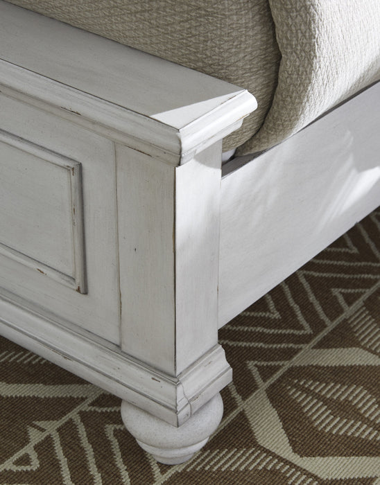 Kanwyn Whitewash King Panel Bed - Gate Furniture