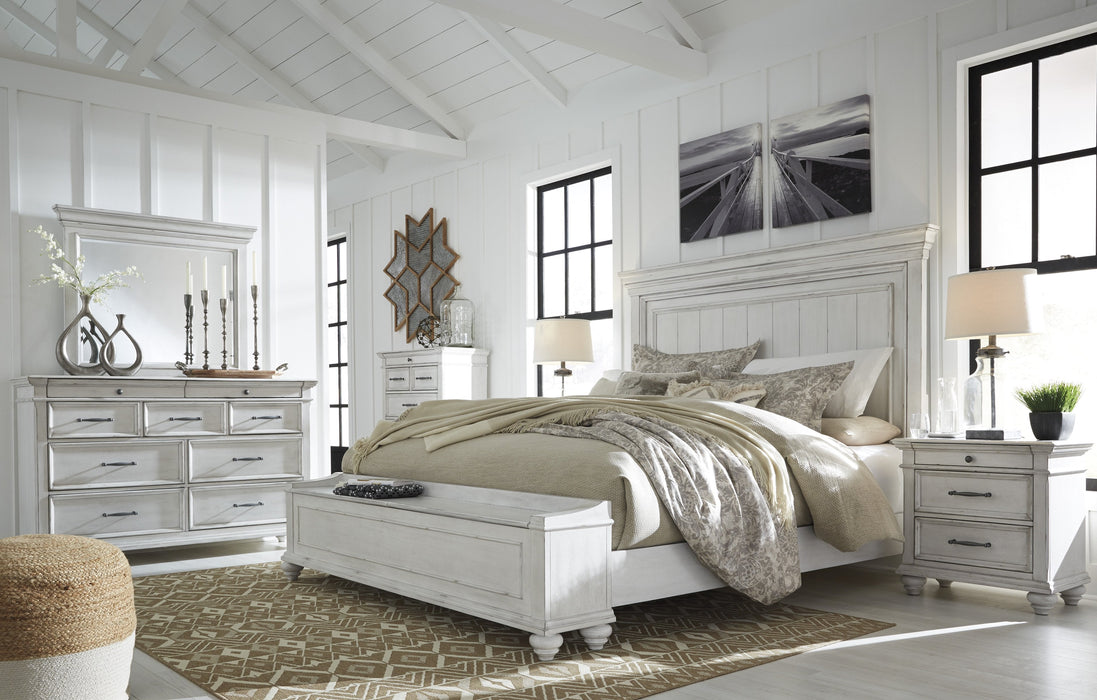 Kanwyn Whitewash Panel Storage Bedroom Set - Gate Furniture