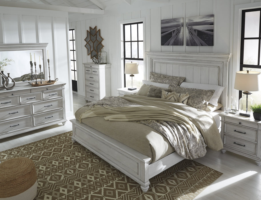 Kanwyn Whitewash Queen Panel Bed - Gate Furniture