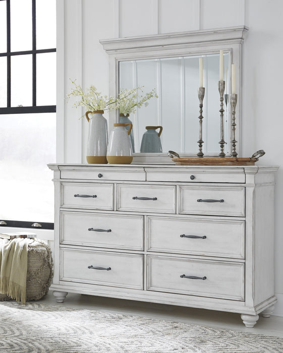 Kanwyn Whitewash Upholstered Panel Bedroom Set - Gate Furniture